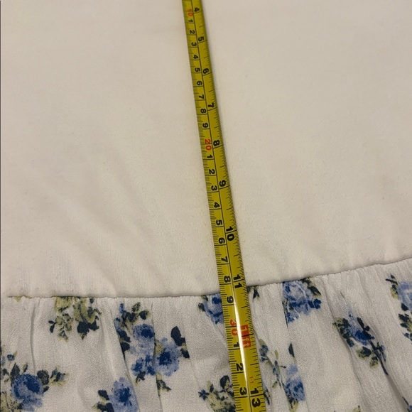Thirty/Thirty LA White & Blue strapless mini summer dress SZ XL floral vacay NWT - Picture 10 of 14